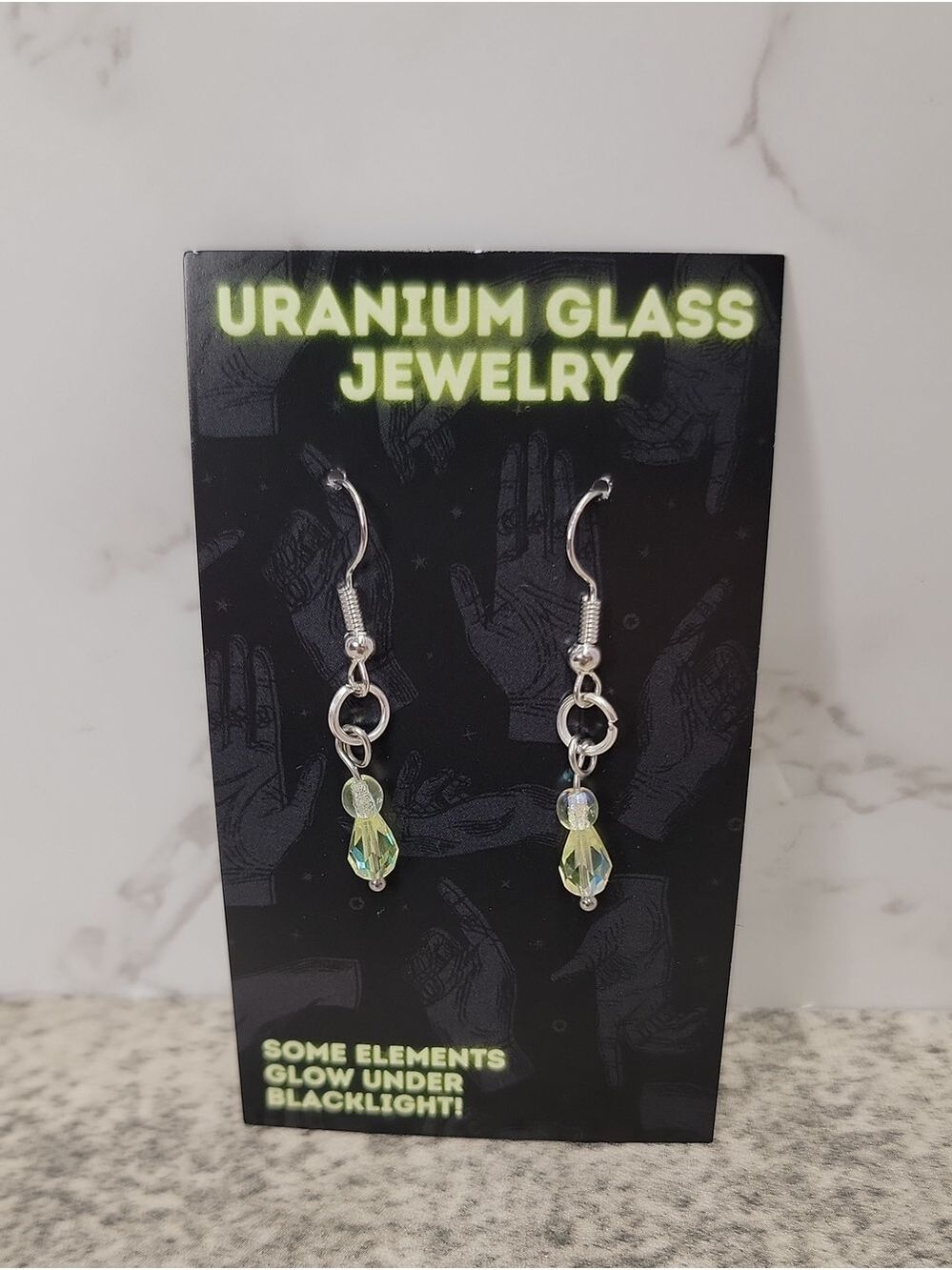 One of a kind Uranium Glass Earrings